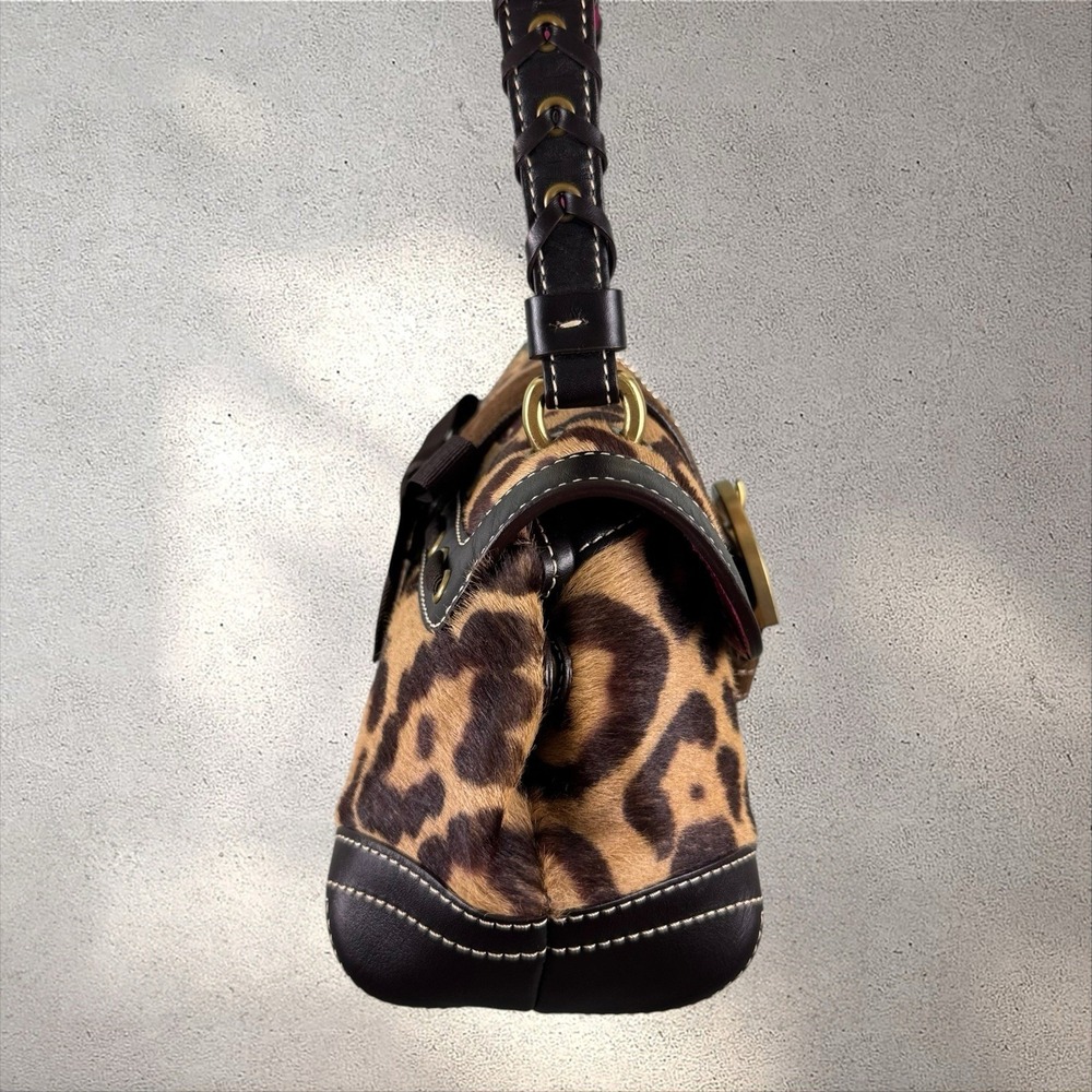 Vtg Y2K Coach Limited Edition Soho Madison Ocelot Calf Hair Top Handle Bag - Picture 5 of 13